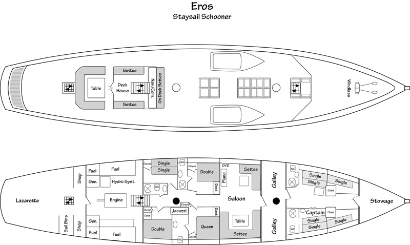 motor yacht eros deck plan